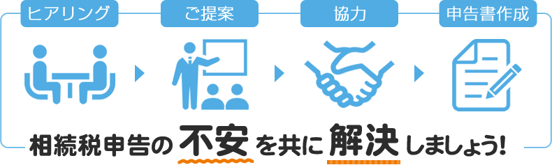 相続税申告の不安を共に解決しましょう